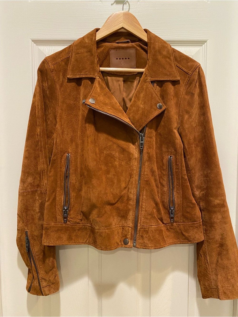 BlankNYC Whisky-Brown Suede Moto Jacket Size M Excellent Condition - Picture 3 of 12